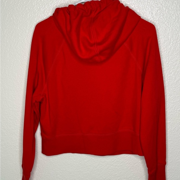 Women’s Vibrant Red Hoodie Size Small Cropped at Waist - Picture 2 of 3